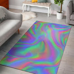 Psychedelic Holographic Trippy Print Area Rug GearFrost