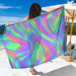 Psychedelic Holographic Trippy Print Beach Sarong Wrap
