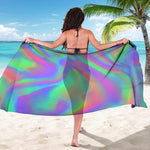 Psychedelic Holographic Trippy Print Beach Sarong Wrap