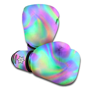 Psychedelic Holographic Trippy Print Boxing Gloves