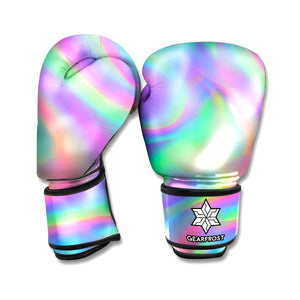 Psychedelic Holographic Trippy Print Boxing Gloves