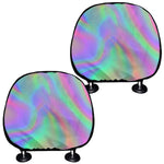 Psychedelic Holographic Trippy Print Car Headrest Covers