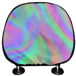 Psychedelic Holographic Trippy Print Car Headrest Covers