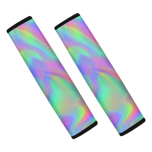 Psychedelic Holographic Trippy Print Car Seat Belt Covers