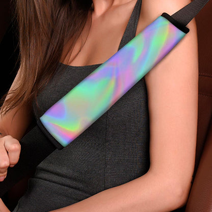Psychedelic Holographic Trippy Print Car Seat Belt Covers