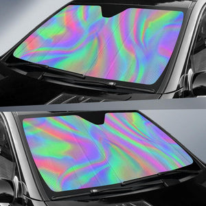 Psychedelic Holographic Trippy Print Car Sun Shade GearFrost