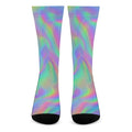 Psychedelic Holographic Trippy Print Crew Socks