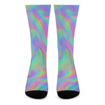 Psychedelic Holographic Trippy Print Crew Socks