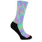 Psychedelic Holographic Trippy Print Crew Socks