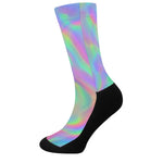 Psychedelic Holographic Trippy Print Crew Socks