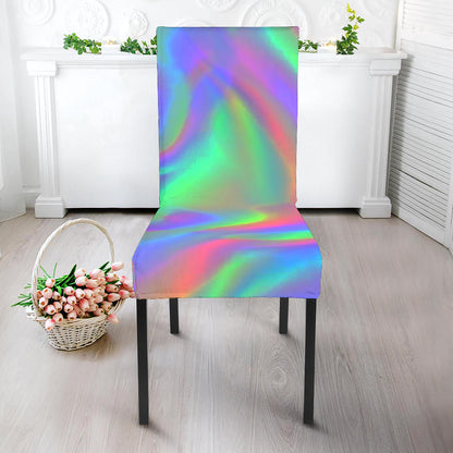 Psychedelic Holographic Trippy Print Dining Chair Slipcover