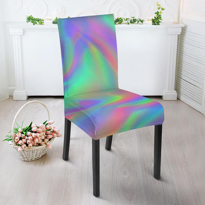 Psychedelic Holographic Trippy Print Dining Chair Slipcover