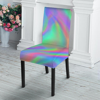 Psychedelic Holographic Trippy Print Dining Chair Slipcover