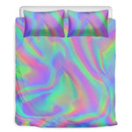 Psychedelic Holographic Trippy Print Duvet Cover Bedding Set