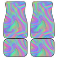 Psychedelic Holographic Trippy Print Front and Back Car Floor Mats