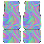 Psychedelic Holographic Trippy Print Front and Back Car Floor Mats