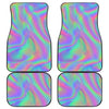 Psychedelic Holographic Trippy Print Front and Back Car Floor Mats