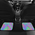 Psychedelic Holographic Trippy Print Front and Back Car Floor Mats