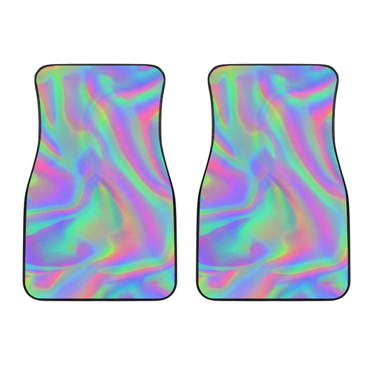 Psychedelic Holographic Trippy Print Front Car Floor Mats