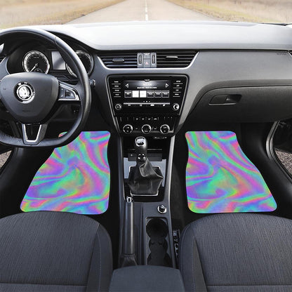 Psychedelic Holographic Trippy Print Front Car Floor Mats