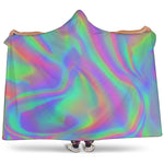 Psychedelic Holographic Trippy Print Hooded Blanket