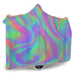 Psychedelic Holographic Trippy Print Hooded Blanket
