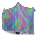 Psychedelic Holographic Trippy Print Hooded Blanket