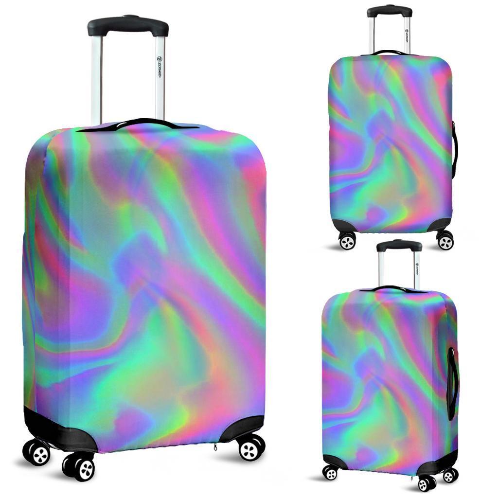 Psychedelic Holographic Trippy Print Luggage Cover GearFrost