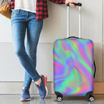 Psychedelic Holographic Trippy Print Luggage Cover GearFrost