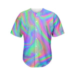 Psychedelic Holographic Trippy Print Men's Baseball Jersey