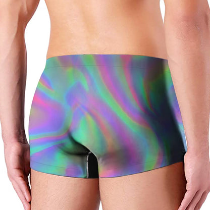 Psychedelic Holographic Trippy Print Men's Boxer Briefs