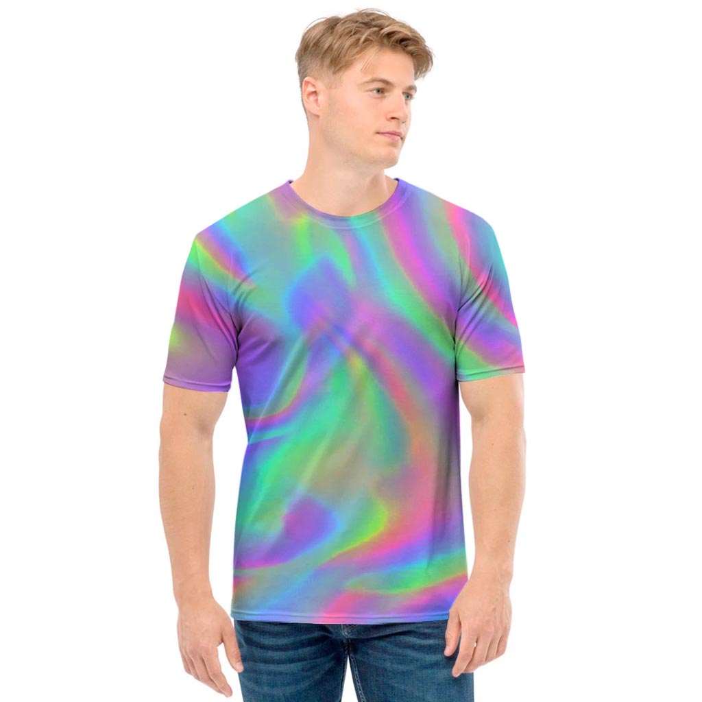 Psychedelic Holographic Trippy Print Men's T-Shirt