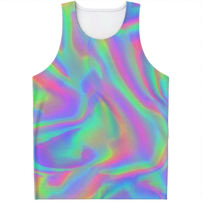 Psychedelic Holographic Trippy Print Men's Tank Top