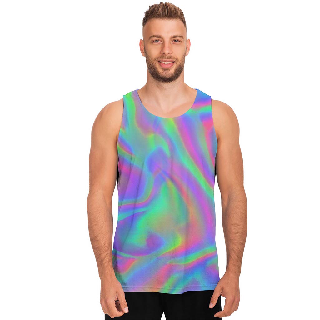 Psychedelic Holographic Trippy Print Men's Tank Top