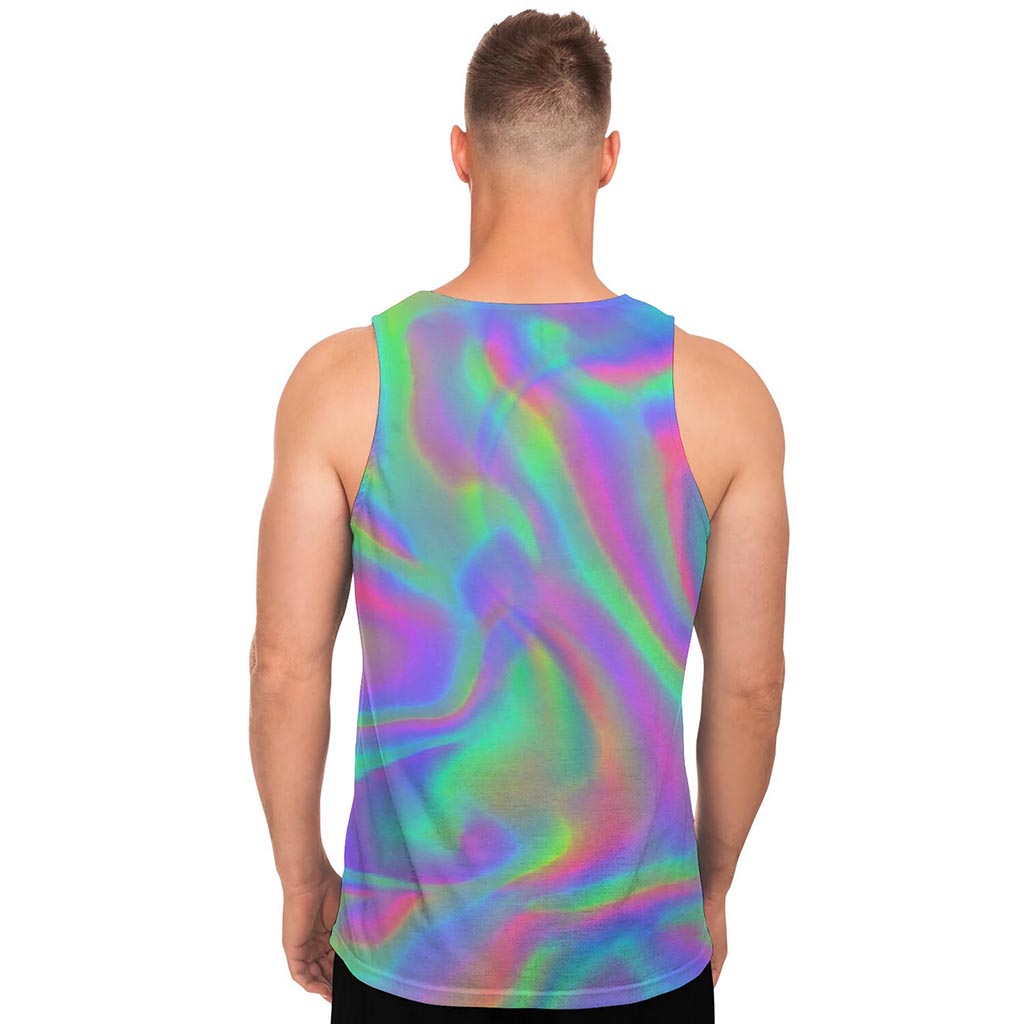 Psychedelic Holographic Trippy Print Men's Tank Top