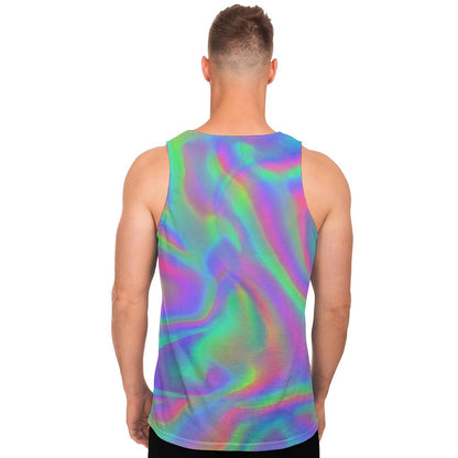 Psychedelic Holographic Trippy Print Men's Tank Top