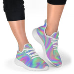 Psychedelic Holographic Trippy Print Mesh Knit Shoes GearFrost