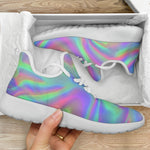 Psychedelic Holographic Trippy Print Mesh Knit Shoes GearFrost