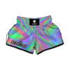 Psychedelic Holographic Trippy Print Muay Thai Boxing Shorts