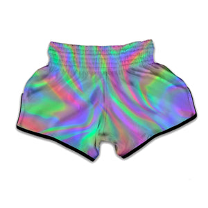 Psychedelic Holographic Trippy Print Muay Thai Boxing Shorts