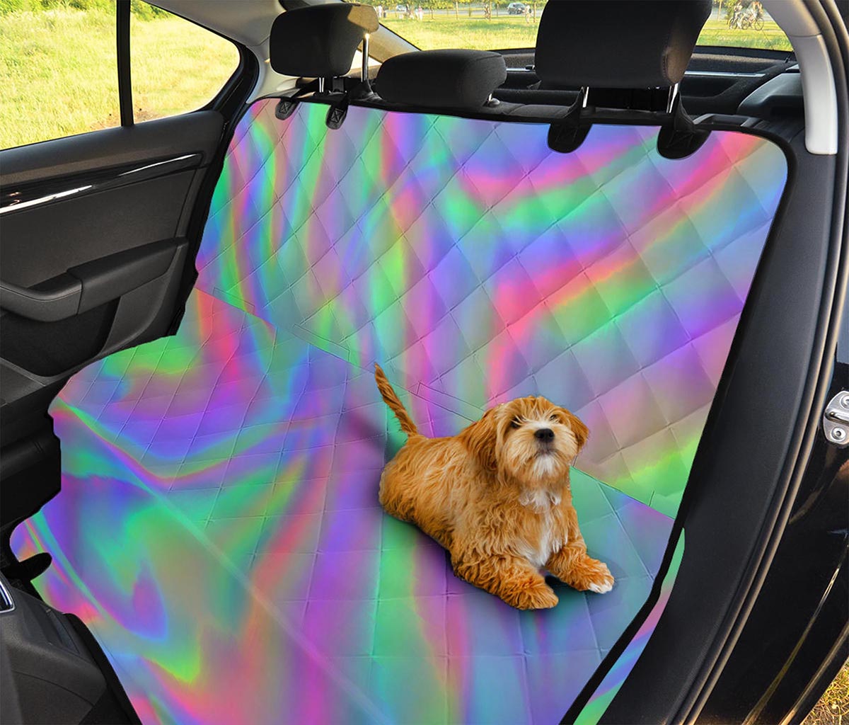 Psychedelic Holographic Trippy Print Pet Car Back Seat Cover