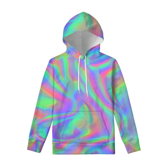 Psychedelic Holographic Trippy Print Pullover Hoodie