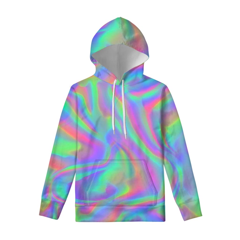 Psychedelic Holographic Trippy Print Pullover Hoodie