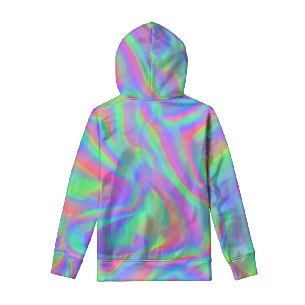 Psychedelic Holographic Trippy Print Pullover Hoodie