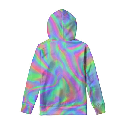 Psychedelic Holographic Trippy Print Pullover Hoodie