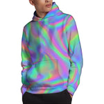 Psychedelic Holographic Trippy Print Pullover Hoodie