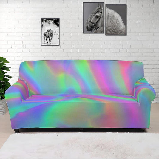 Psychedelic Holographic Trippy Print Sofa Cover