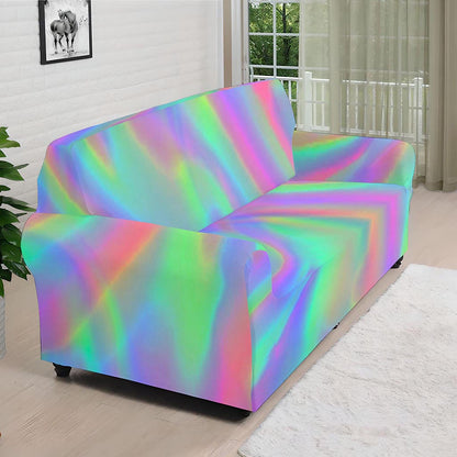 Psychedelic Holographic Trippy Print Sofa Cover