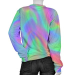 Psychedelic Holographic Trippy Print Women's Crewneck Sweatshirt GearFrost