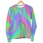 Psychedelic Holographic Trippy Print Women's Crewneck Sweatshirt GearFrost